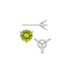 Round Three Prong Martini Earrings with Push Post