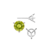 Round Three Prong Martini Earrings with Push Post