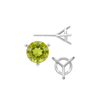Round Three Prong Martini Earrings with Push Post