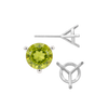 Round Three Prong Martini Earrings with Push Post