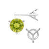 Round Three Prong Martini Earrings with Push Post