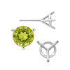 Round Three Prong Martini Earrings with Push Post