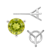 Round Three Prong Martini Earrings with Push Post