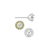 Round Three Prong Halo Earrings with Push Post