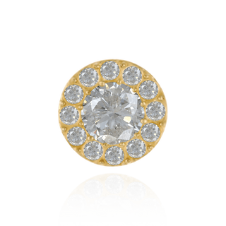 14K Gold ITI NYC Round Three Prong Halo Earrings