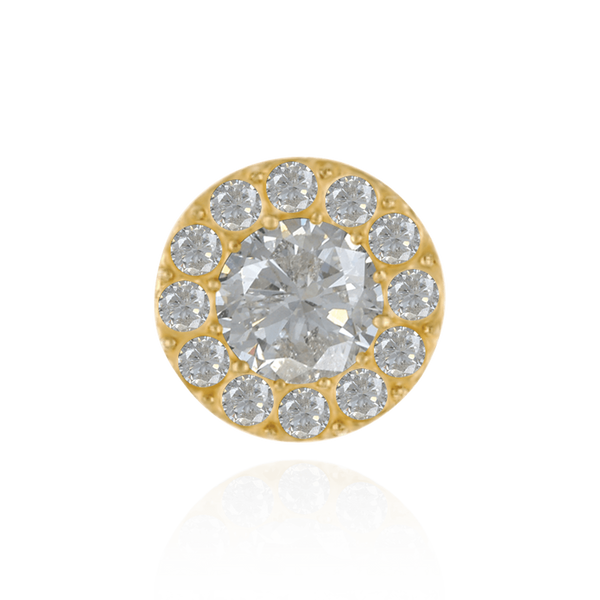 14K Gold ITI NYC Round Three Prong Halo Earrings