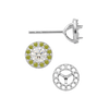 Round Three Prong Halo Earrings with Push Post