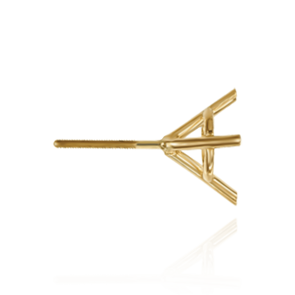 14K Gold, 18K Gold, Platinum ITI NYC Round Three Prong Martini Earrings