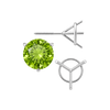 Round Three Prong Martini Earrings with Screw Post