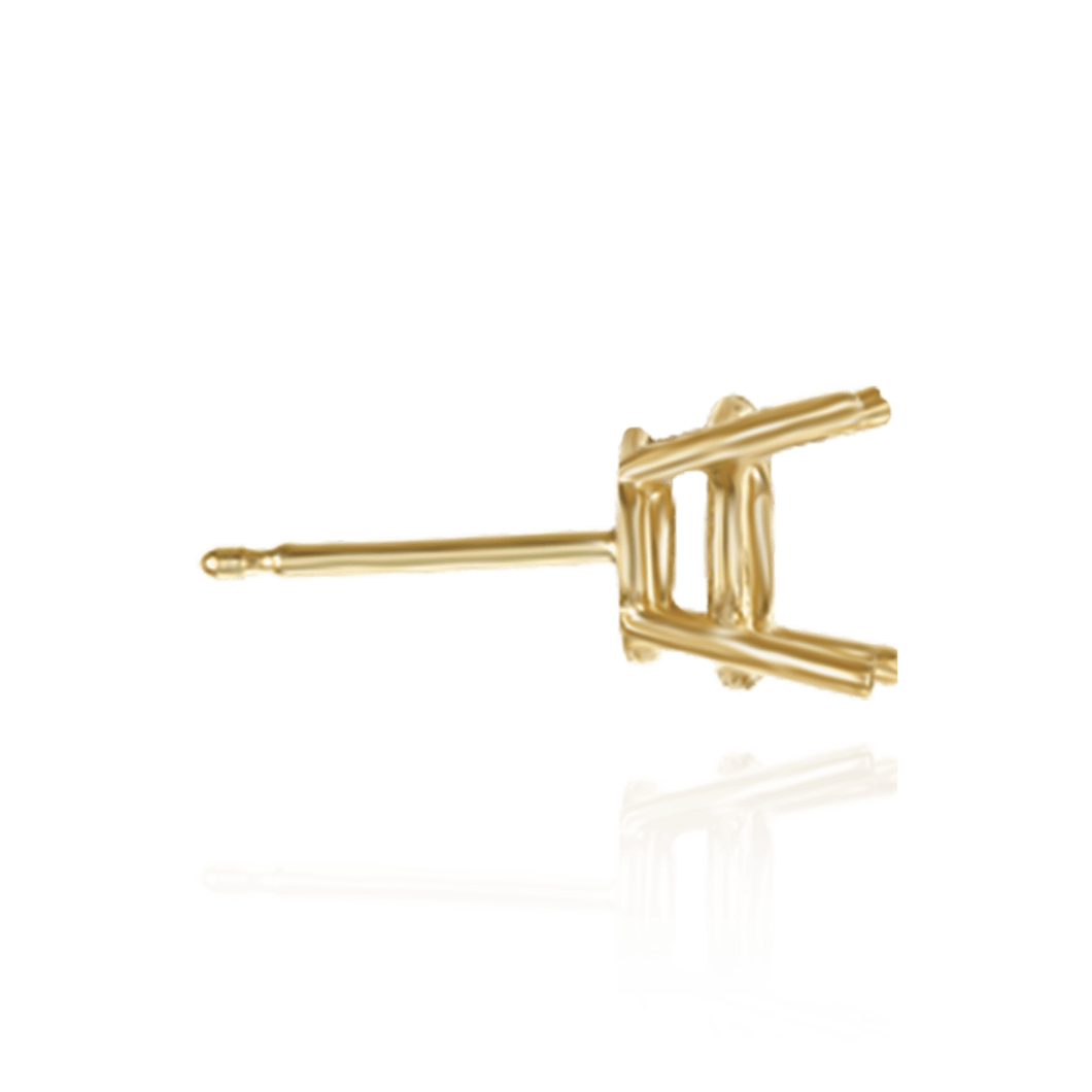 14K Gold, 18K Gold, Platinum ITI NYC Round Four Prong Basket Earrings