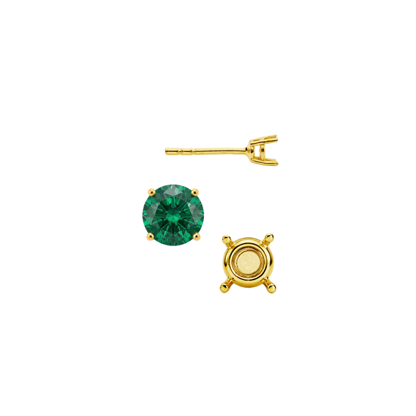 Round Four Prong Standard Weight Basket Earrings with Push Post