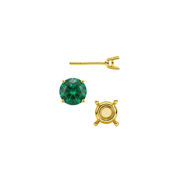 Round Four Prong Standard Weight Basket Earrings with Push Post
