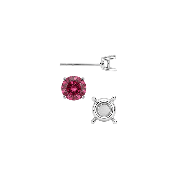 Round Four Prong Standard Weight Basket Earrings with Push Post