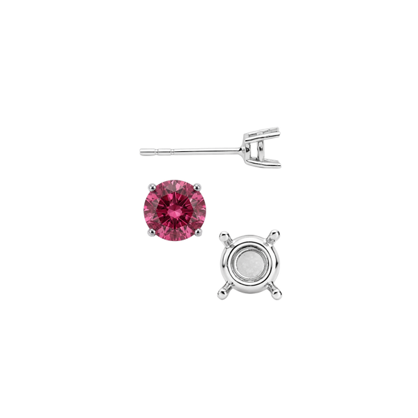 Round Four Prong Standard Weight Basket Earrings with Push Post