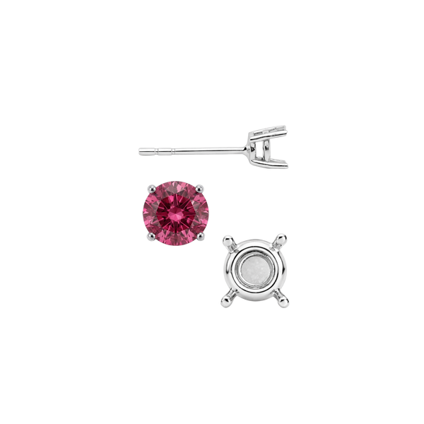 Round Four Prong Standard Weight Basket Earrings with Push Post
