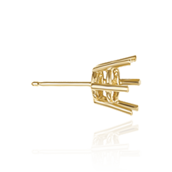 14K Gold ITI NYC Round Six Prong Basket Earrings