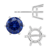 Round Six Prong Basket Earrings with Push Post