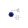 Round Six Prong Basket Earrings with Push Post