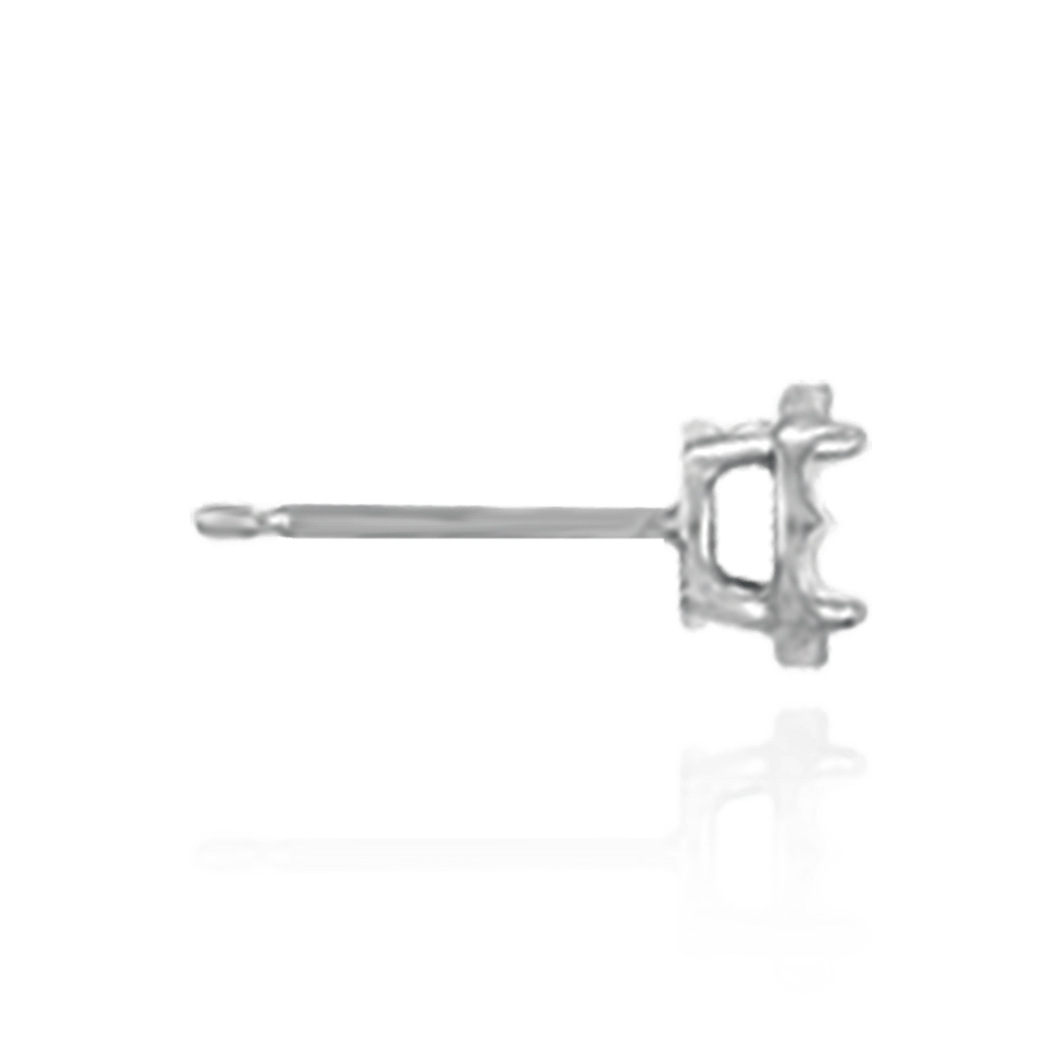 14K Gold ITI NYC Round Four Prong Earrings with Illusion Top