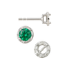 Round Four Prong Illusion Top Earrings with Push Post