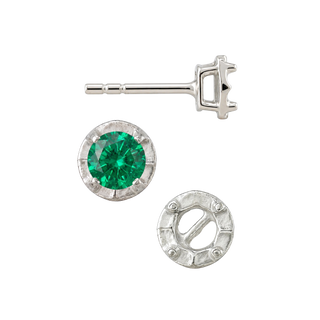 Round Four Prong Illusion Top Earrings with Push Post