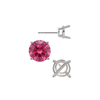 Round Four Prong Medium Weight Basket Earrings with Push Post