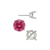 Round Four Prong Medium Weight Basket Earrings with Push Post