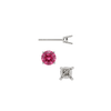 Round Four Prong Medium Weight Basket Earrings with Push Post