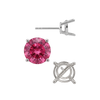 Round Four Prong Medium Weight Basket Earrings with Push Post
