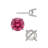 Round Four Prong Medium Weight Basket Earrings with Push Post