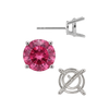 Round Four Prong Medium Weight Basket Earrings with Push Post