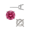Round Four Prong Medium Weight Basket Earrings with Push Post