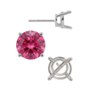 Round Four Prong Medium Weight Basket Earrings with Push Post