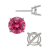 Round Four Prong Medium Weight Basket Earrings with Push Post