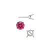 Round Four Prong Medium Weight Basket Earrings with Push Post
