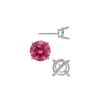 Round Four Prong Medium Weight Basket Earrings with Push Post