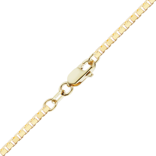 Finished Diamond Cut Venetian Box Anklet in 14K Yellow Gold