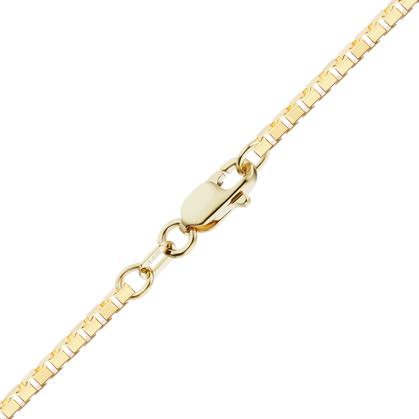 Finished Diamond Cut Venetian Box Necklace in 14K Yellow Gold