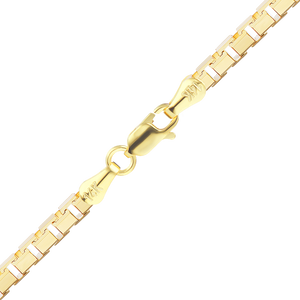 Finished Diamond Cut Venetian Box Necklace in 14K Yellow Gold