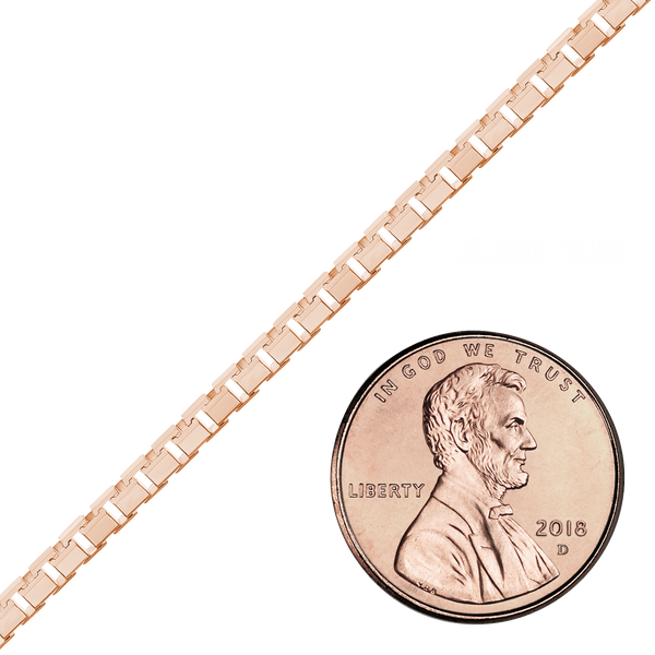 Special Order Only: Bulk / Spooled Diamond Cut Venetian Box Chain in Gold