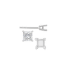 Square Four Prong Flat Side Earrings with Push Post