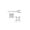 Square Four Prong Flat Side Earrings with Push Post