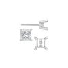 Square Four Prong Flat Side Earrings with Push Post