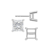Square Four Prong Flat Side Earrings with Push Post