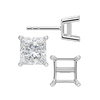 Square Four Prong Flat Side Earrings with Push Post