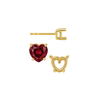 Heart Shape Four Prong Basket Earrings with Push Post