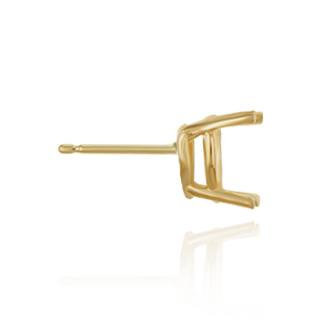 14K Gold ITI NYC Heart Shape Four Prong Basket Earrings