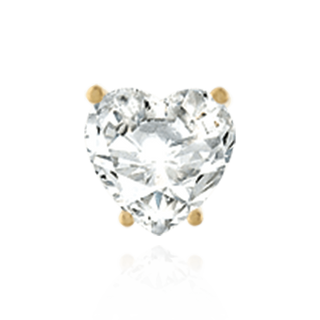 14K Gold ITI NYC Heart Shape Four Prong Basket Earrings