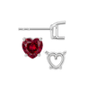 Heart Shape Four Prong Basket Earrings with Push Post