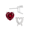 Heart Shape Four Prong Basket Earrings with Push Post